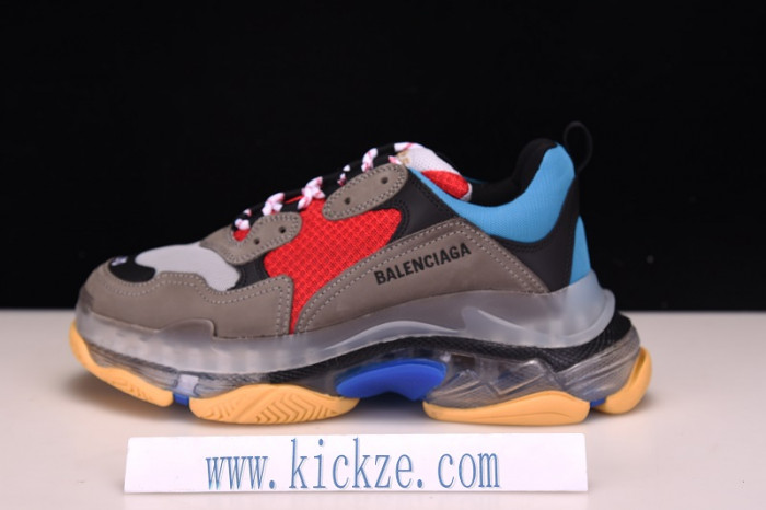 bl triple s trainers clear sole blue adn red 541624 w09o1 2120