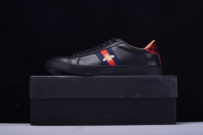 gc ace embroidered low-top sneaker black with bee mens 431942-a38g0