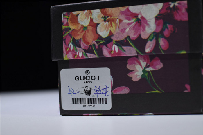 gc leather slide sandal with flower 0400088498707